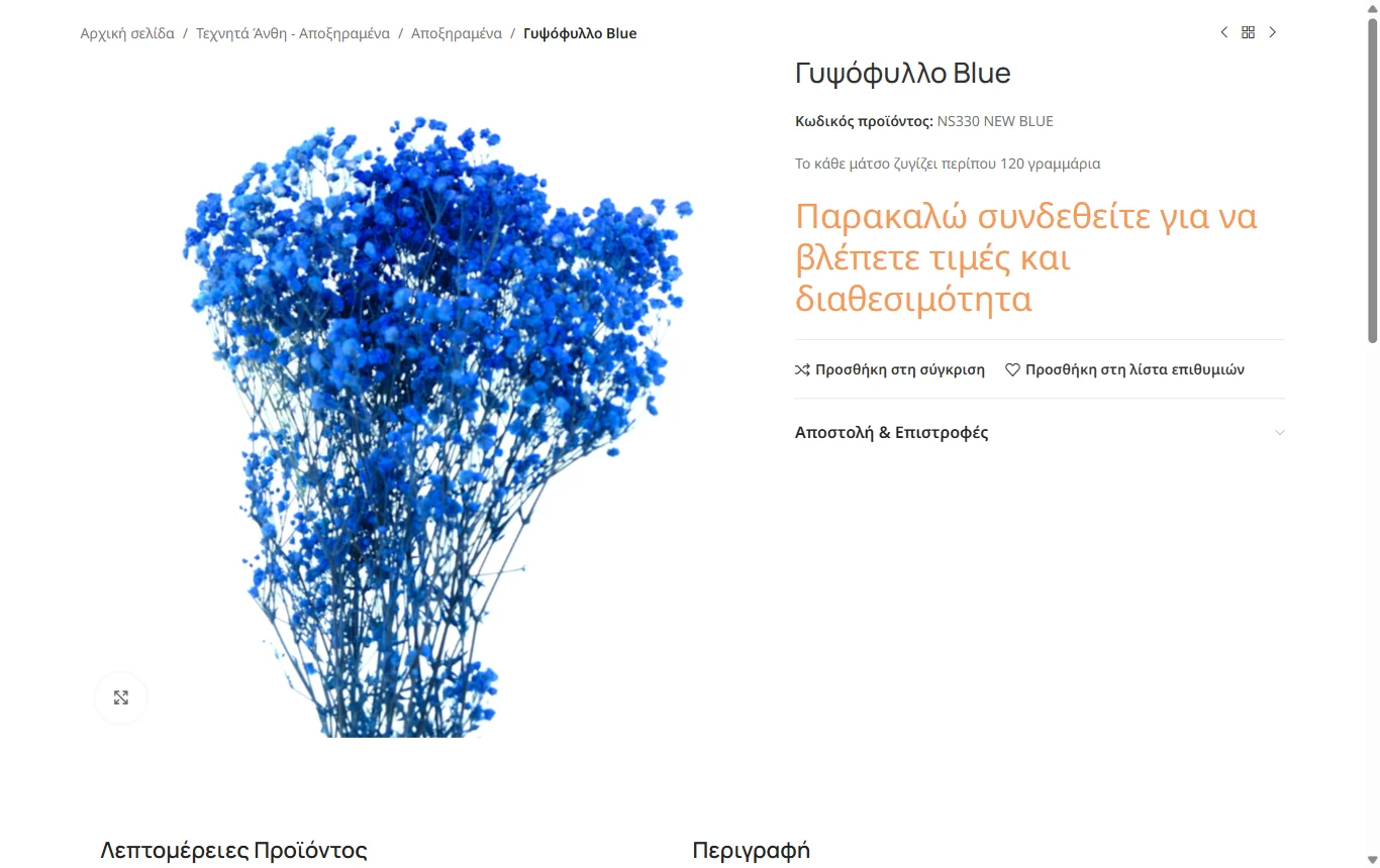 Sbokos Deco Art, η σελίδα που εμφανίζεται στη θέση 1 της Google για «γυψοφυλλο»